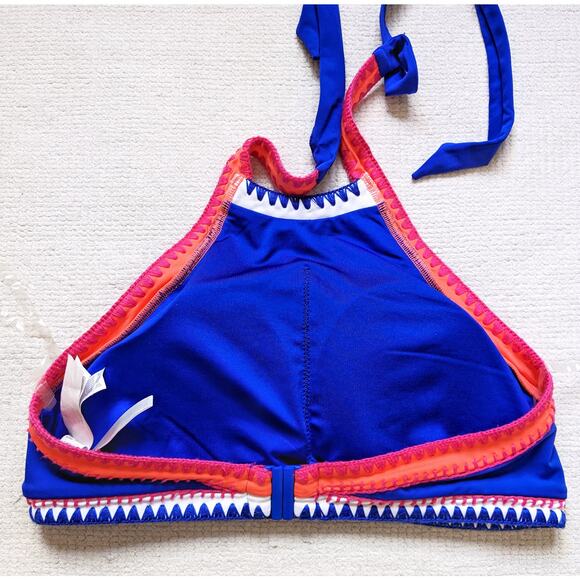 SEAFOLLY 'Summer Vibe' High Neck Halter Bikini Top Size 8 - Picture 6 of 10